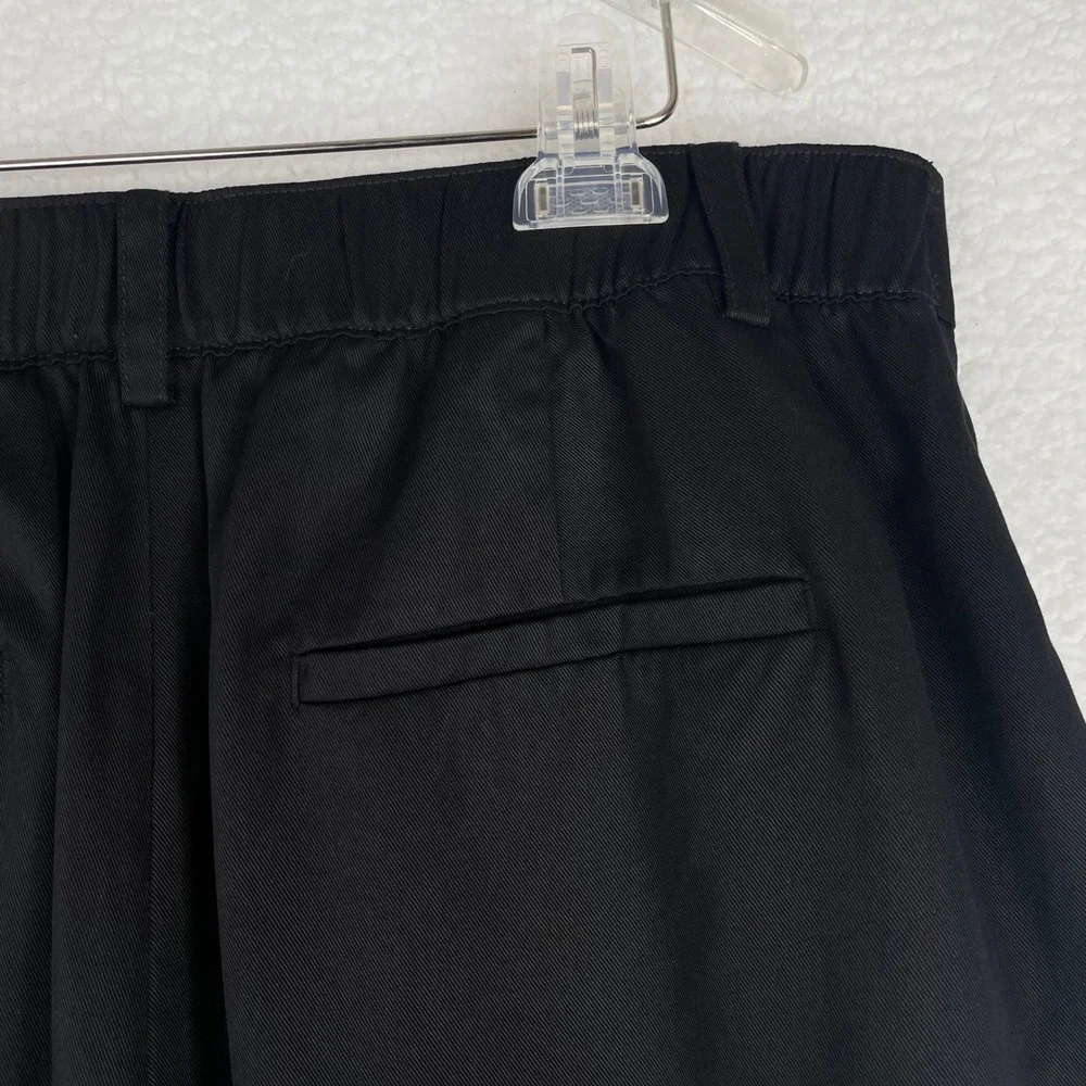 LOFT Curvy Pleated Tapered Pants Black 100% Lyocell Cropped Trousers 16P Womens